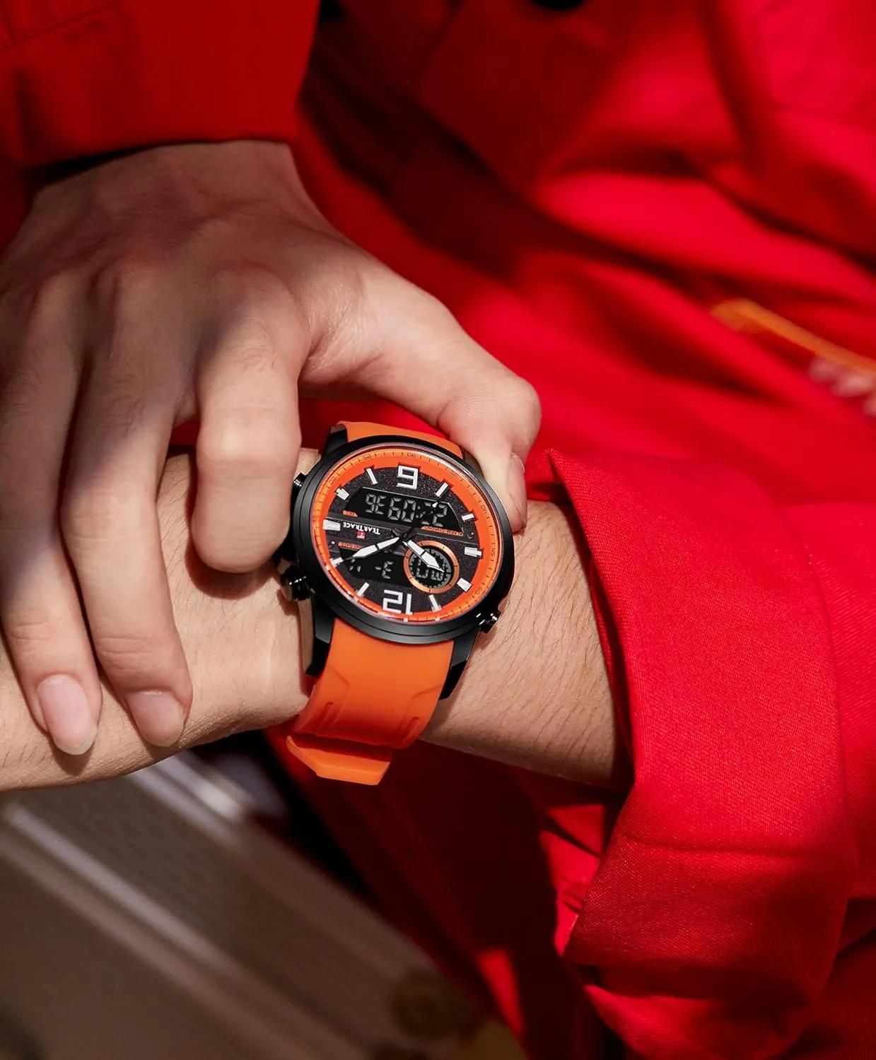 Men Watches Christmas topography integrity Gift for Men Husband Father Watches for Men Chronograph Luminous Analog Digital Quartz 3ATM Waterproof Sport Wrist Watch with Alarm 