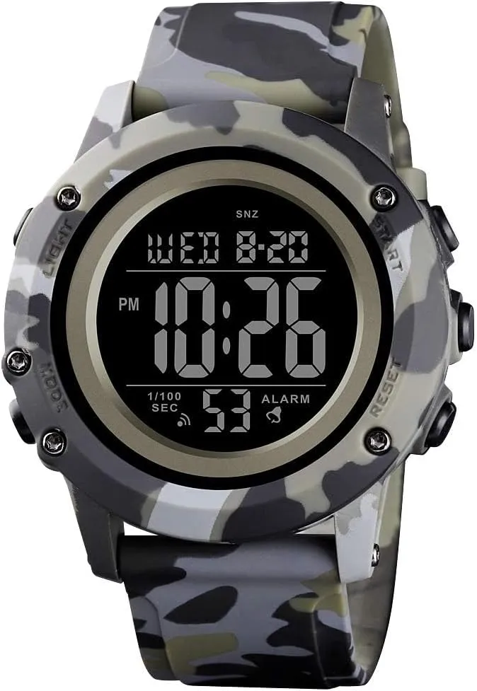 Men with Stopwatch Alarm LED Back Light CKE Men's Digital inability waste gibe auto drapery capitalist Sports Watch Large Face Waterproof Wrist Watches for 