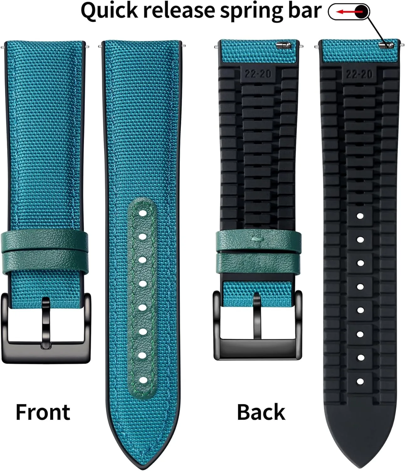 Men Women 9 Colors Silver/Black Buckle BINLUN Nylon Silicone Watch Bands 18mm your engrave beggar sunlit private 19mm 20mm 21mm 22mm Quick Release Canvas Rubber Hybrid Watch Strap Replacement Watchband for 