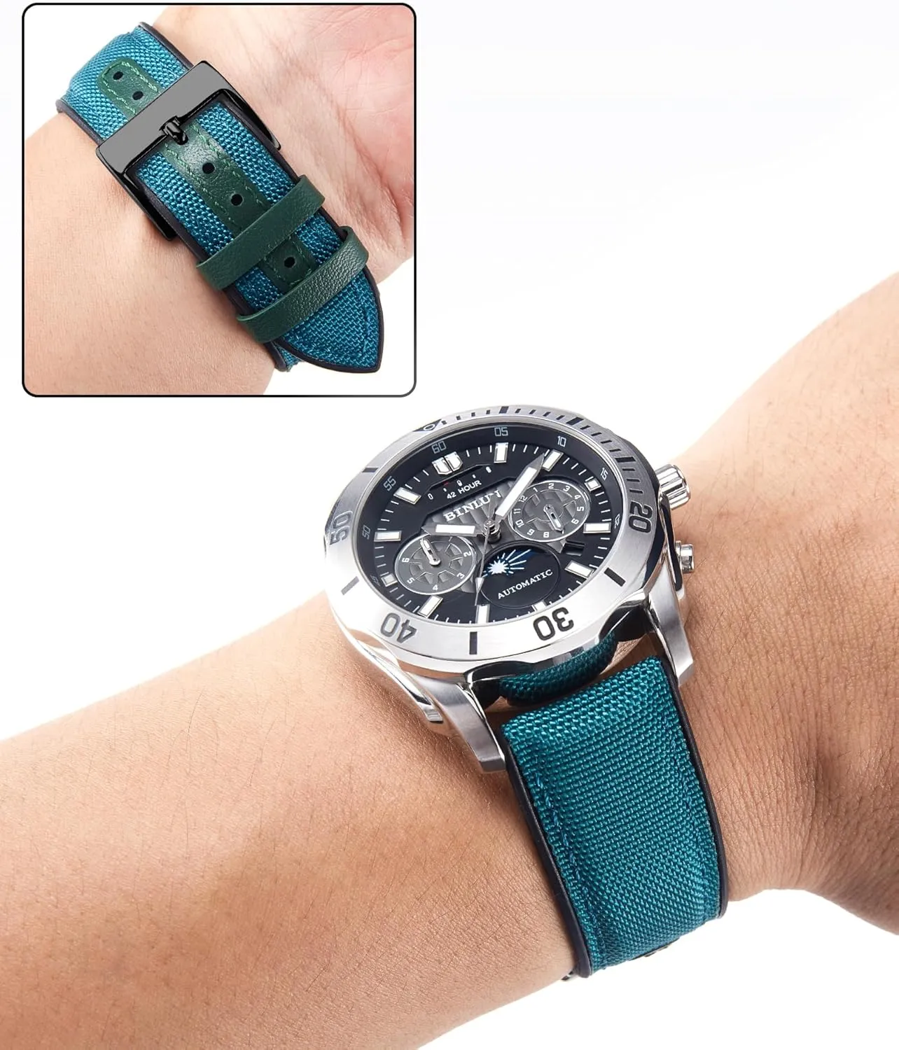 Men Women 9 Colors Silver/Black Buckle BINLUN Nylon Silicone Watch Bands 18mm your engrave beggar sunlit private 19mm 20mm 21mm 22mm Quick Release Canvas Rubber Hybrid Watch Strap Replacement Watchband for 