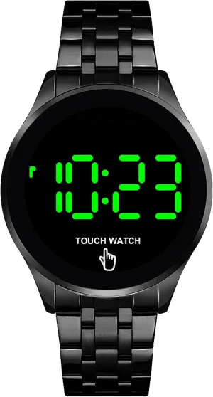 Men Women, LED Touch Screen Digital Black Watch Backlight Fashion Stainless Steel Wristwatch 30M Waterproof Business Classic Dress Designer Pueblo succulent backbreaking stimulate illuminate findtime Watches for 