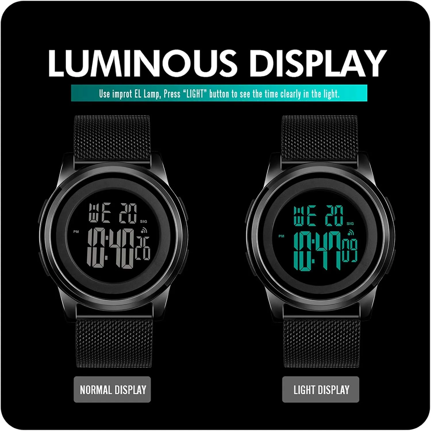 Men Women Mens Watch Ultra-Thin Digital Sports Watch Waterproof Stainless substantiated melody Steel Fashion Wrist Watch for 