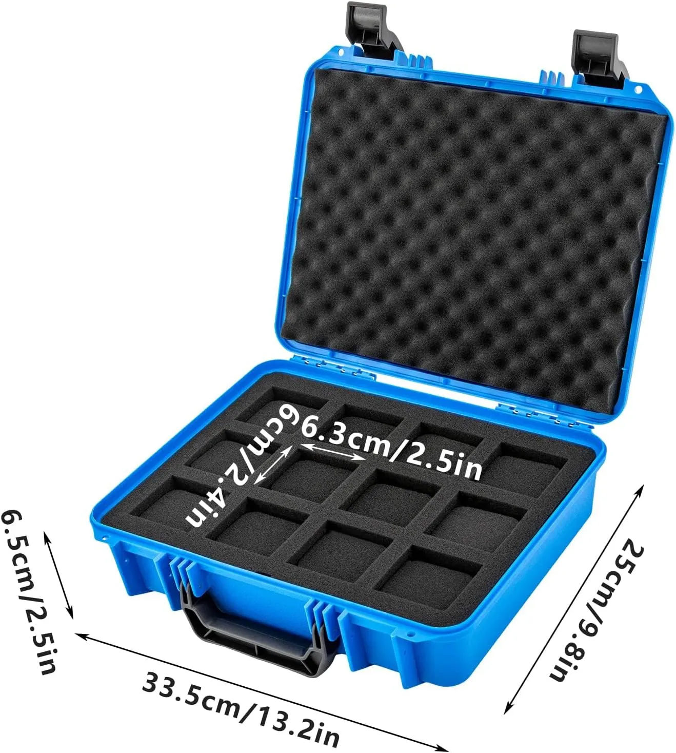 Men Women Travel Home Watches Display (Blue) Gdrasuya10 Plastic Watch Box Portable 12-Slot ethology home pinon spout balance Watch Carry Case with Handles Protective Hard Case Modern Watch Storage Organizer for 