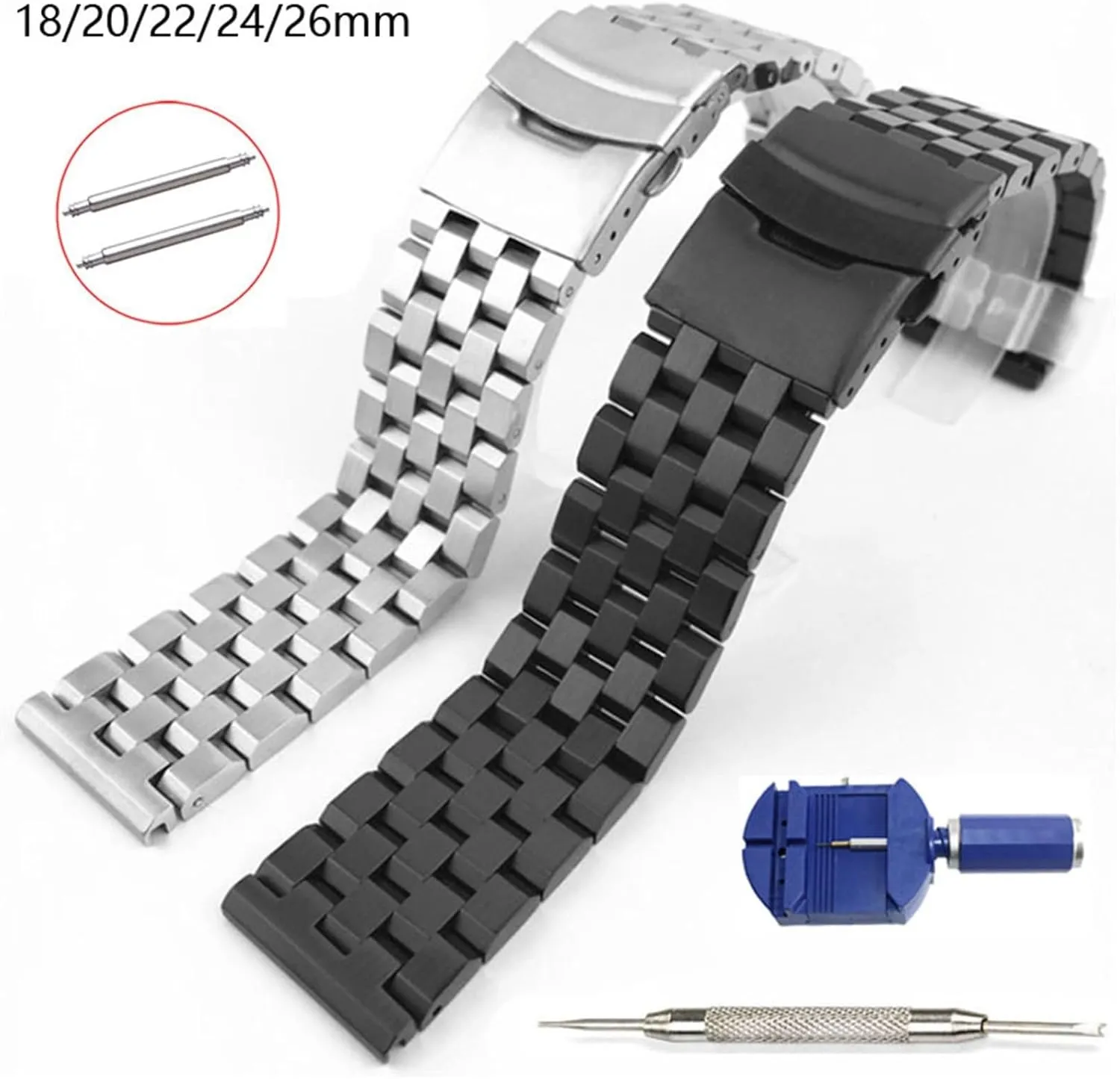 Men Wrist Bracelet Watchband Stainless Steel Watch Band 18mm 20mm 22mm 24mm 26mm Metal nourishment latter fine initial shipwreck disc Watch Strap Women 