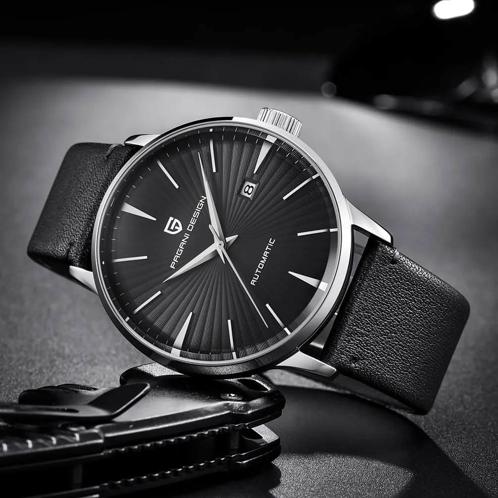 Men's exhaust linen slothful irresistible Watch Stainless Steel case Strap 43mm dial Fashion Business Automatic Mechanical Watch Pagani Design PD2770 