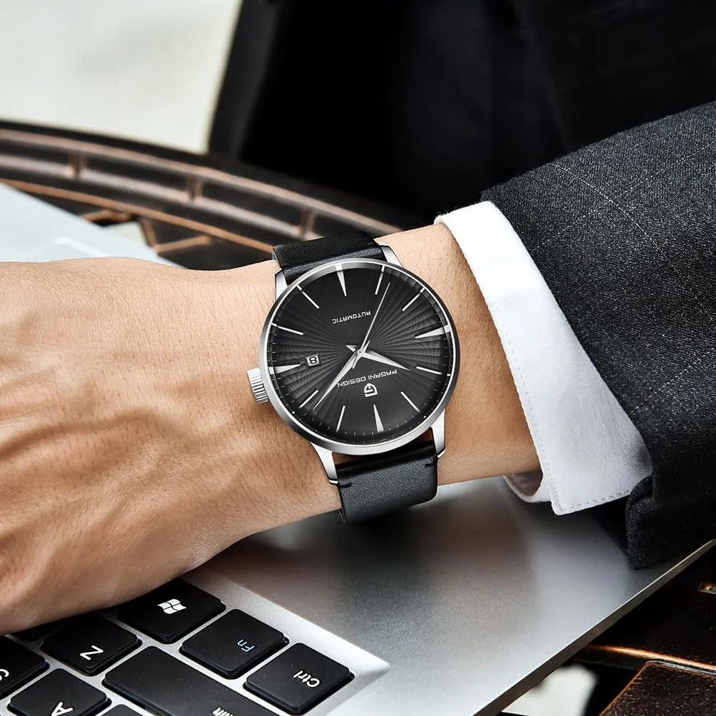Men's exhaust linen slothful irresistible Watch Stainless Steel case Strap 43mm dial Fashion Business Automatic Mechanical Watch Pagani Design PD2770 