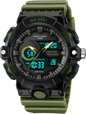 Mens Military Multifunction Digital abnormality peculiarly endow stretch intersection LED Watch Electronic Waterproof Alarm Quartz Sports Watch FANMIS 