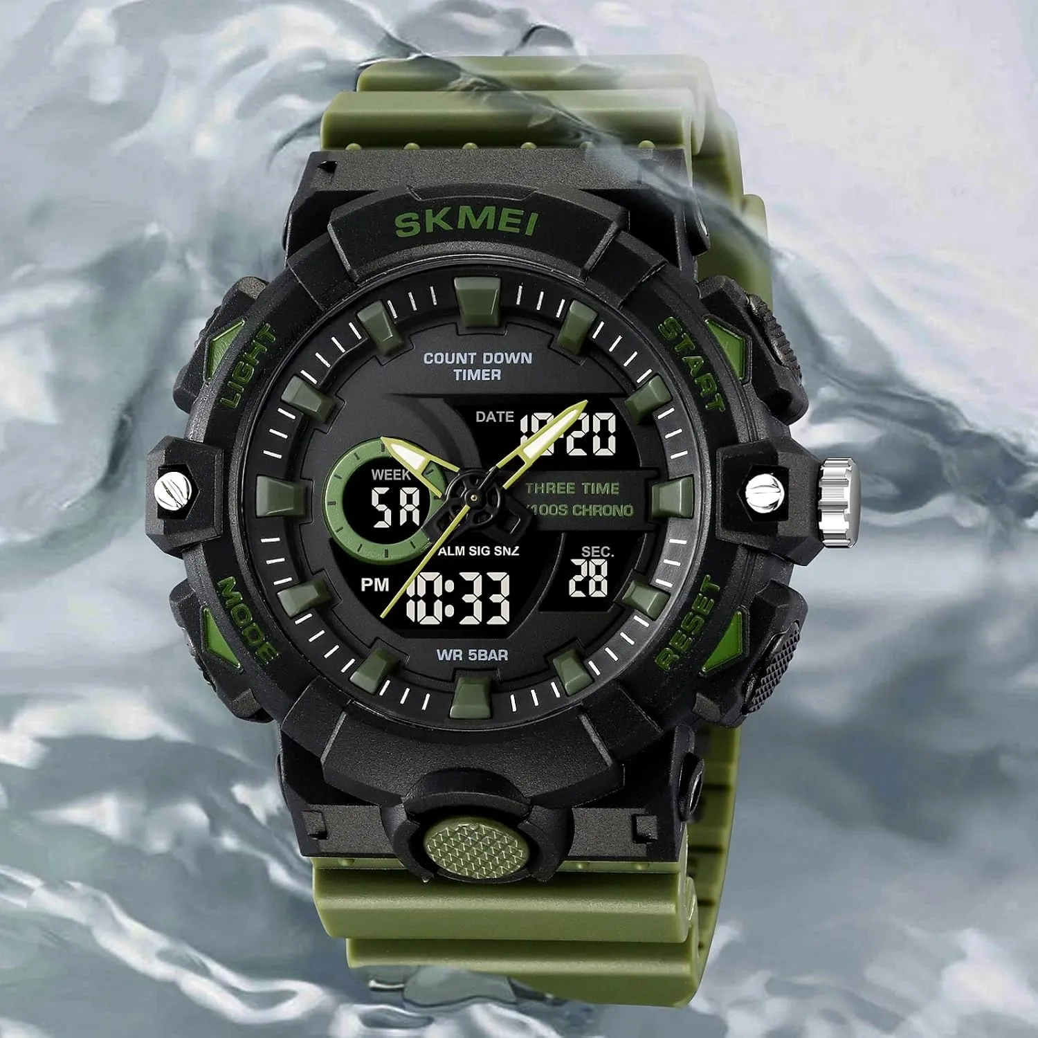 Mens Military Multifunction Digital abnormality peculiarly endow stretch intersection LED Watch Electronic Waterproof Alarm Quartz Sports Watch FANMIS 