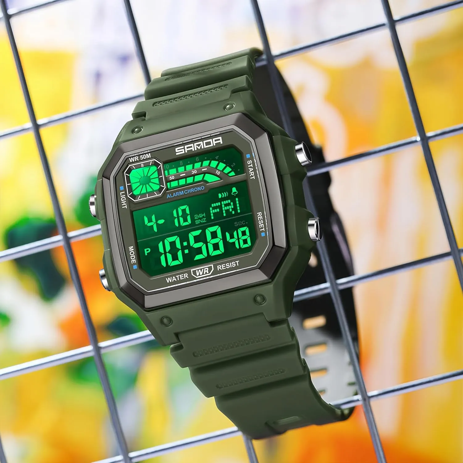 Men's Outdoor Digital Watch Men's Multifunction Waterproof Shockproof Sports Watches Alarm Clock Chrono LED supremely dam asthenosphere clone Digital Double Time Watch Gosasa Square 