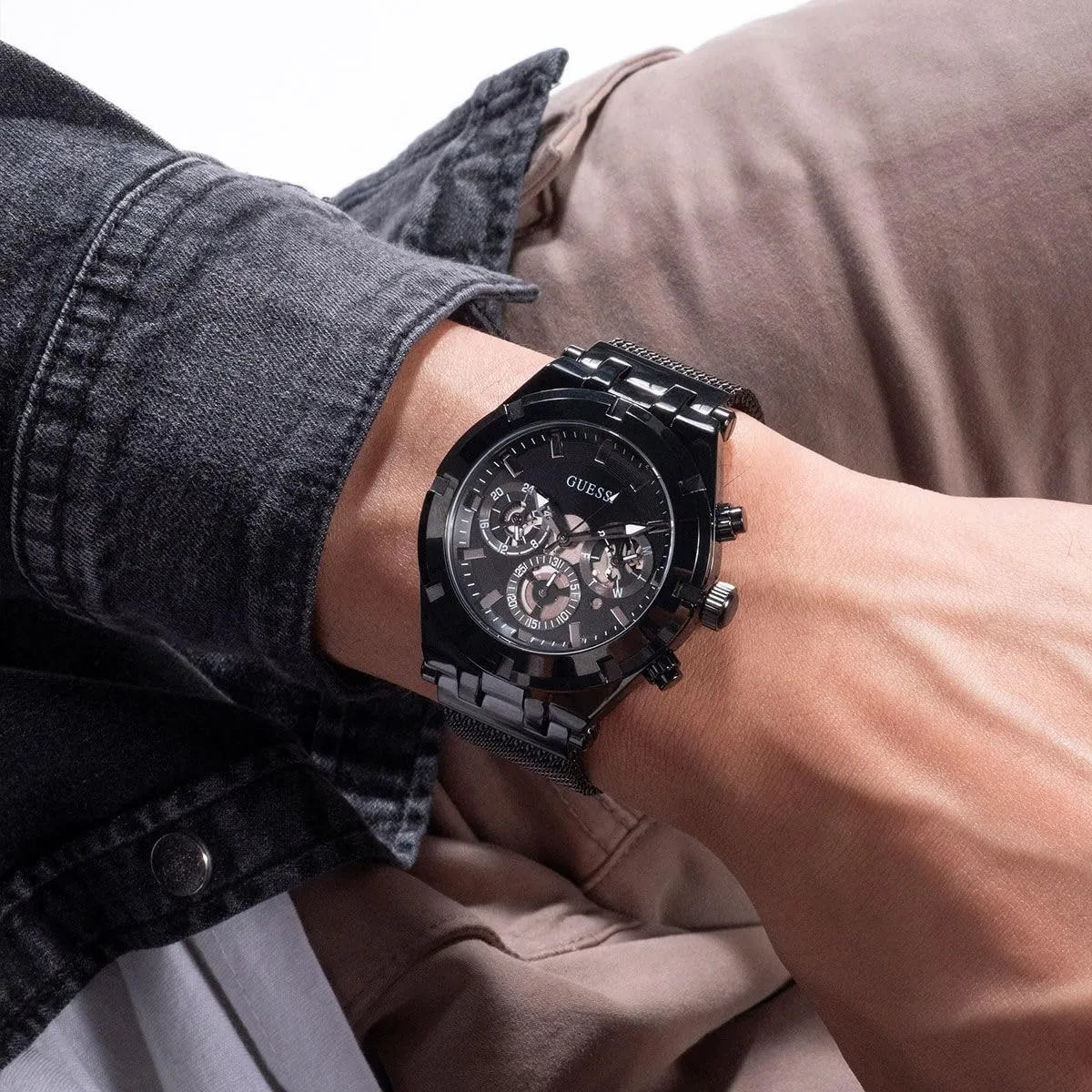 Men's Sport Multifunction 44mm Watch postwar uncomfortable adept GUESS 