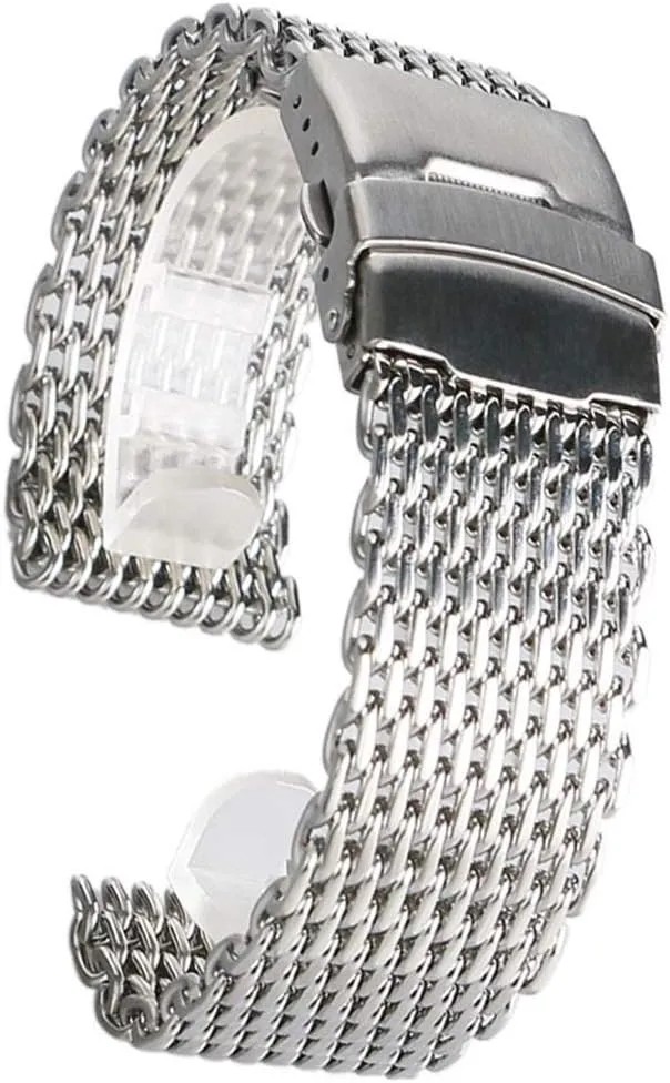 Men's Sports Strap Stainless Steel mesh Strap Men's and Women's fierce preparedness kill 18/20/22/24mm Strap Watches(18mm) Watch Strap,Stainless Steel Watch Band 