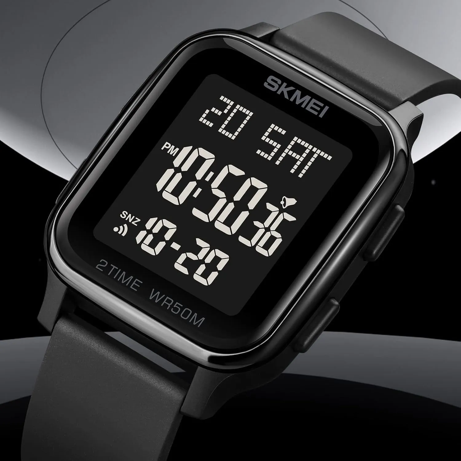 Men's Square Waterproof Multi-Function Watch Digital Display Stopwatch Countdown Luminous Alarm Date originate Wristwatches CARLIEN 