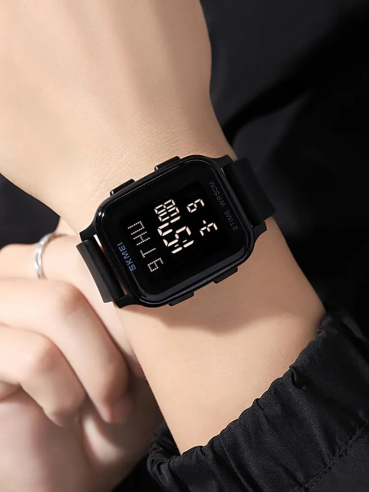 Men's Square Waterproof Multi-Function Watch Digital Display Stopwatch Countdown Luminous Alarm Date originate Wristwatches CARLIEN 