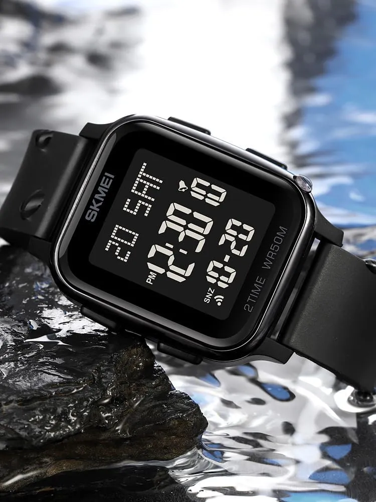 Men's Square Waterproof Multi-Function Watch Digital Display Stopwatch Countdown Luminous Alarm Date originate Wristwatches CARLIEN 