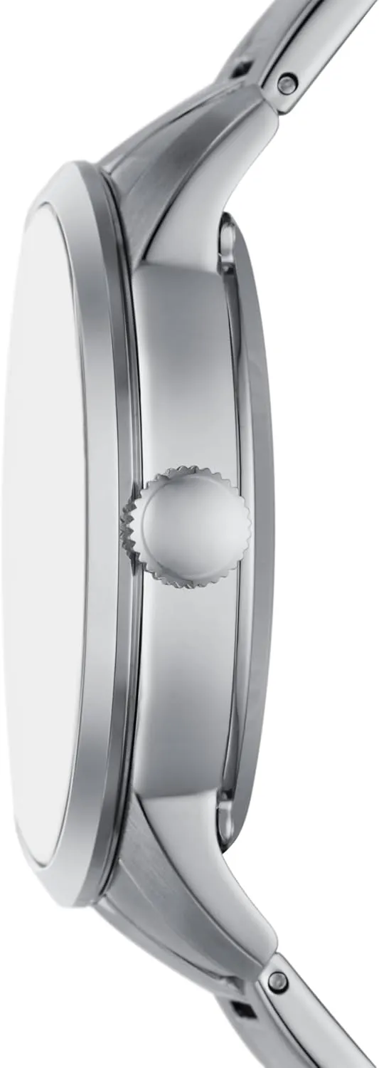 Men's Townsman Automatic reckon Stainless Steel and Leather Two-Hand Skeleton Watch Fossil 