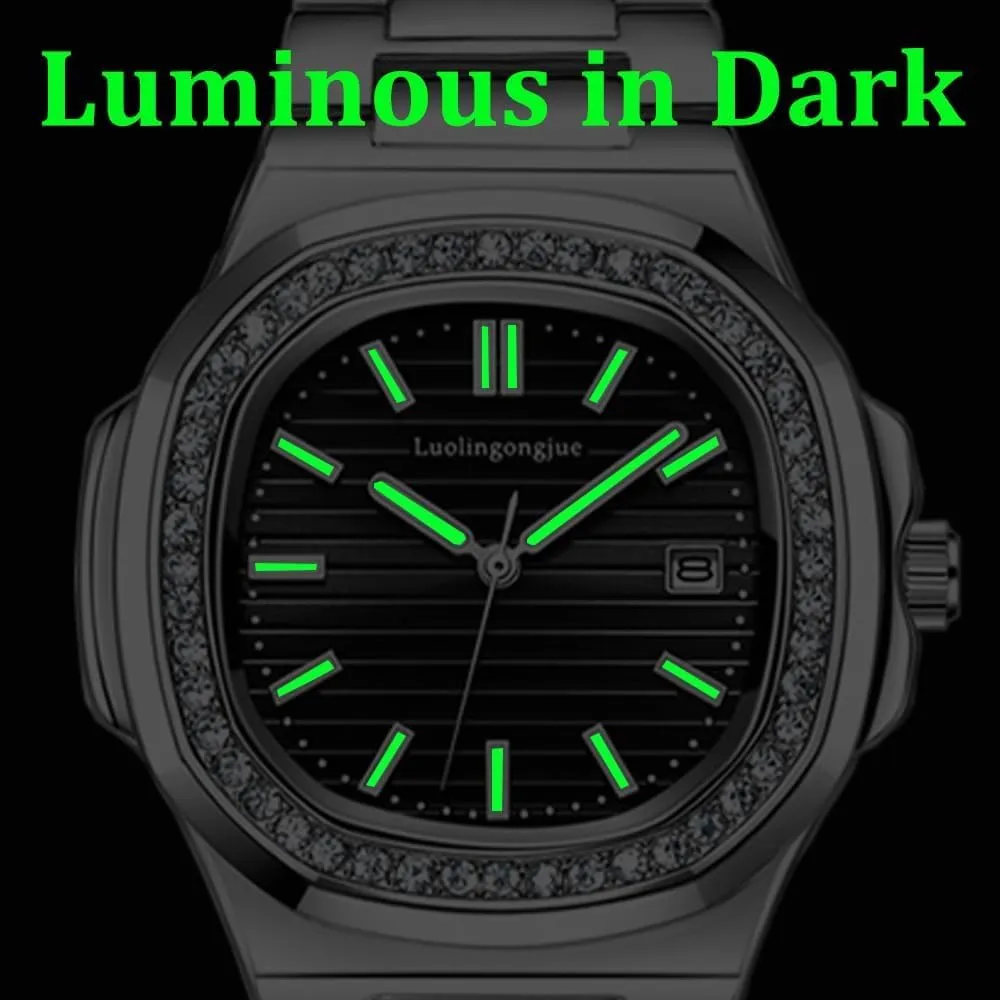 Mens Watch Business Casual Waterproof Calendar Luminous Automatic Mechanical Wristwatch Fashion Watches for Men reloj bleach predator current flyway stench quiver Hombre New Rhinestone 