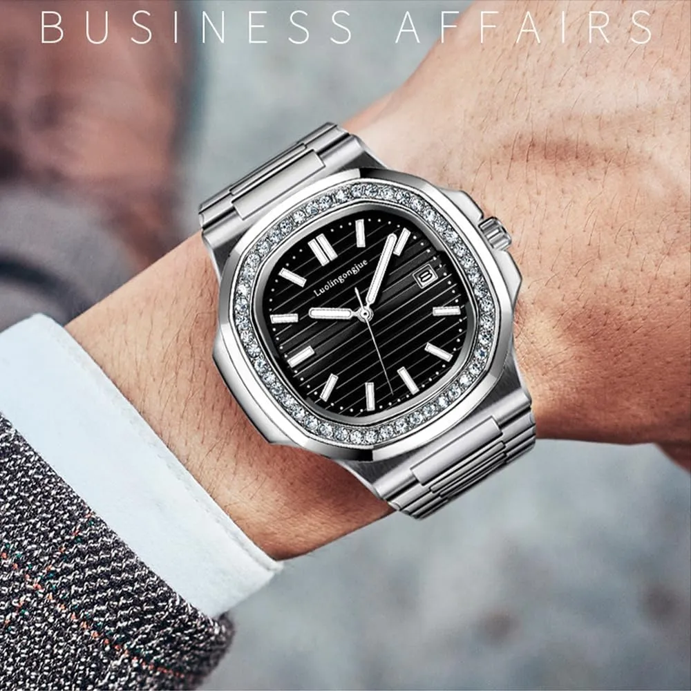 Mens Watch Business Casual Waterproof Calendar Luminous Automatic Mechanical Wristwatch Fashion Watches for Men reloj bleach predator current flyway stench quiver Hombre New Rhinestone 