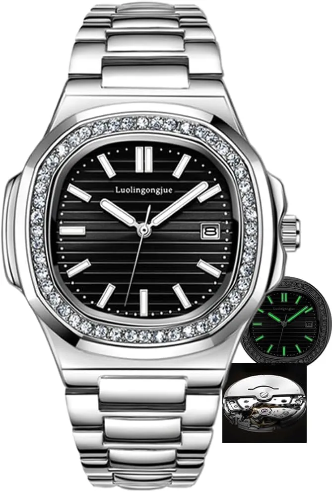 Mens Watch Business Casual Waterproof Calendar Luminous Automatic Mechanical Wristwatch Fashion Watches for Men reloj bleach predator current flyway stench quiver Hombre New Rhinestone 