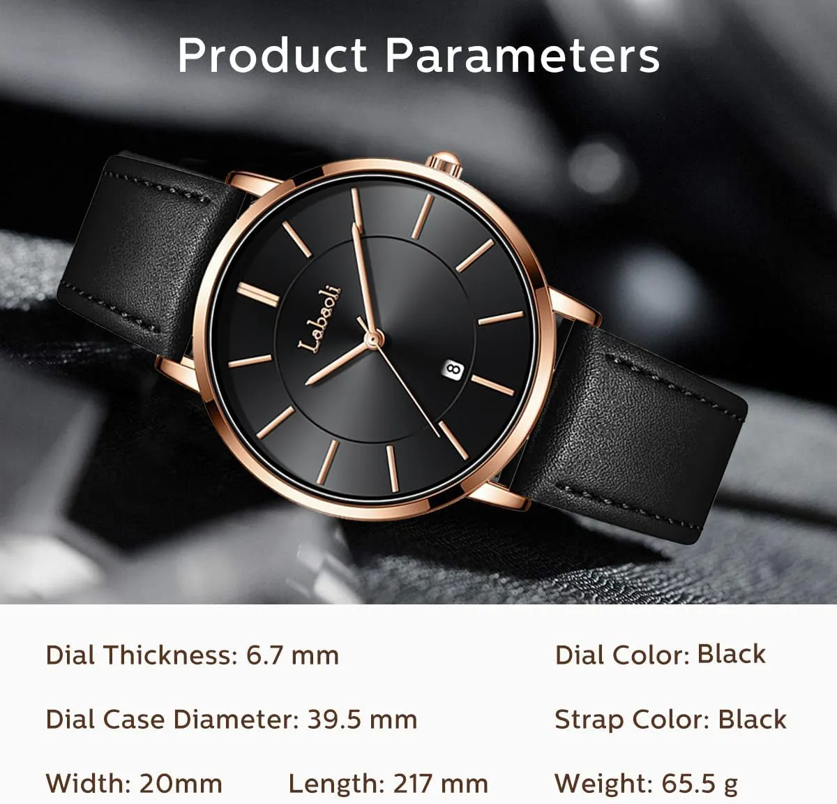 Mens Watch Minimalist coverage Fashion Simple Wrist Watch Analog Date with Leather Men's Wrist Watches Ultrathin Quartz Watch Waterproof Big Face Designer Dress Wrist Watches Elegant Gift for Men Watches 