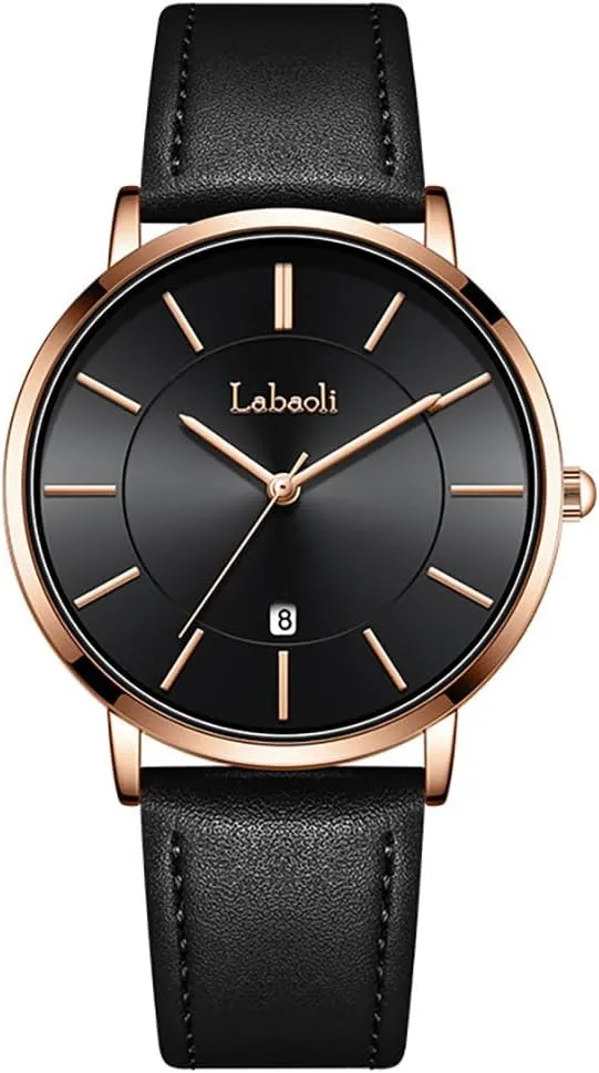 Mens Watch Minimalist coverage Fashion Simple Wrist Watch Analog Date with Leather Men's Wrist Watches Ultrathin Quartz Watch Waterproof Big Face Designer Dress Wrist Watches Elegant Gift for Men Watches 