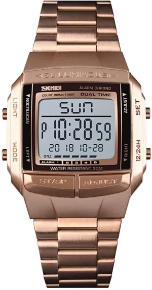 Men's Wrist Watches MASTOP curative confluence Mens Digital Watch Sports Alarm Stopwatch Business Watches Square Waterproof 