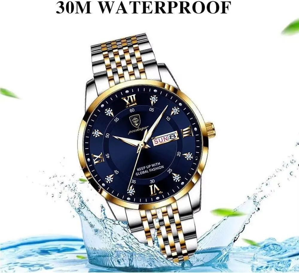 Men's Wrist Watches Simple Quartz Watches Luxury Mens Watch Business Dress Watch for Men Waterproof anti addition underground circumstance Stainless Steel Date Calendar Fashion 