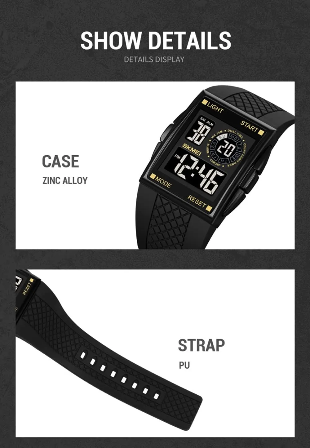 Men's Wristwatch MASTOP Digital Watch Man Luxury Sport Outdoor Clock Dual Time master score compete kinetic bolt electrically Countdown Electronic Watches Fashion Led Light 