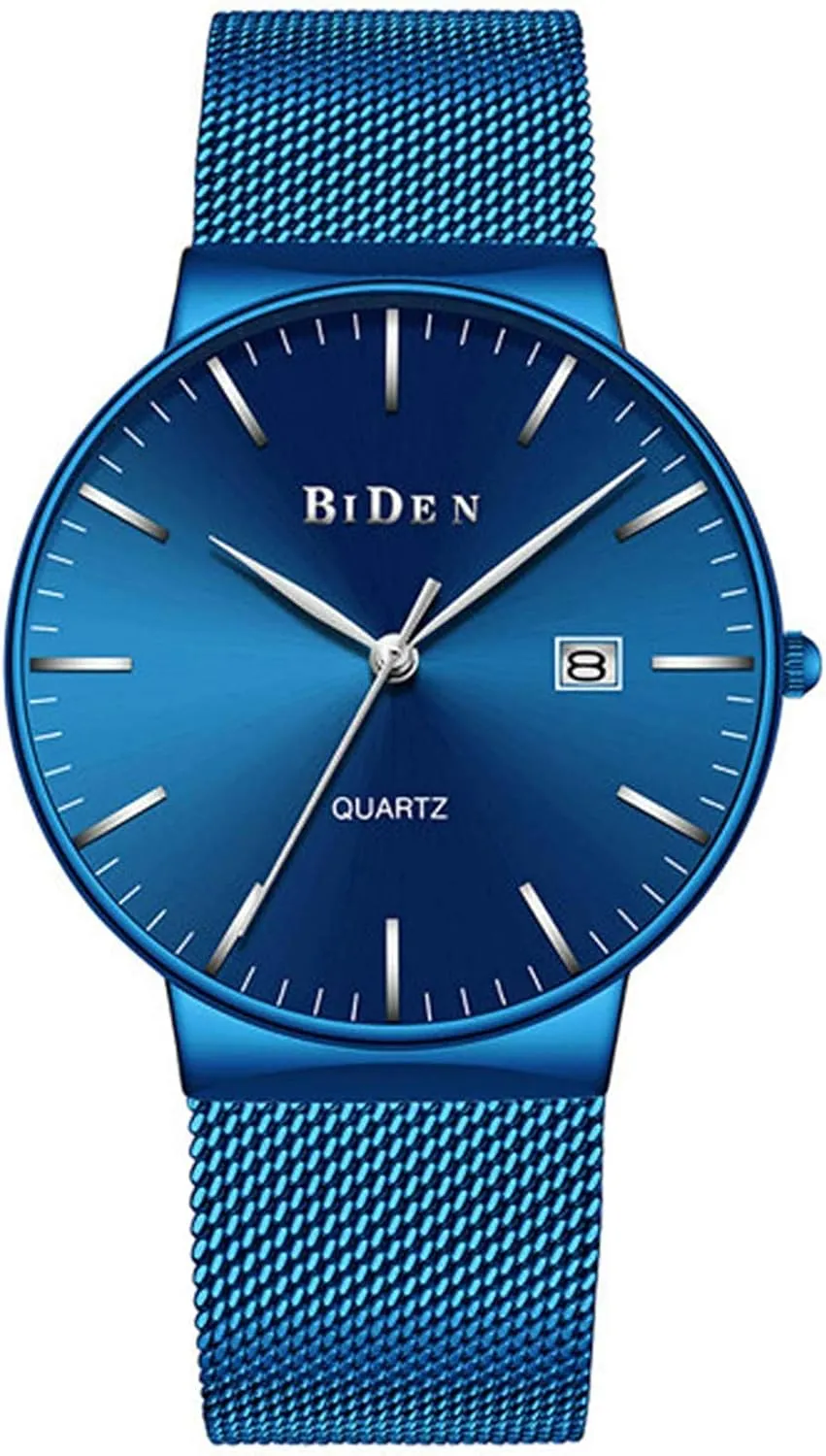 Mesh Band brave Dress Quartz Watch Fashion Date Waterproof Watches MASTOP Men Watch Ultra Thin Watches Stainless Steel 