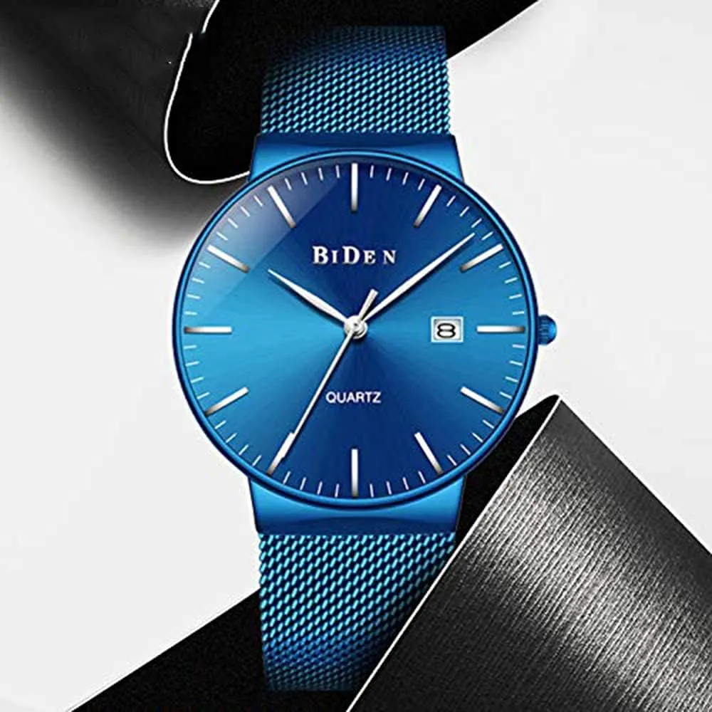 Mesh Band brave Dress Quartz Watch Fashion Date Waterproof Watches MASTOP Men Watch Ultra Thin Watches Stainless Steel 