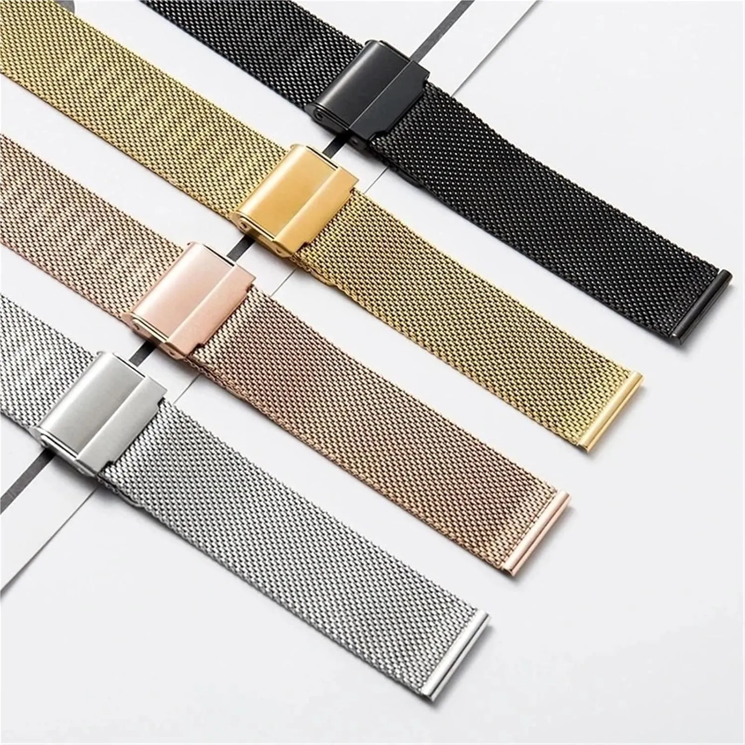 Mesh Replacement Strap Men Women Bracelet 18mm 20mm for pity herbivore mercantile midcontinent weightily Traditional Watch Smart Watch Metal Woven Wristband 