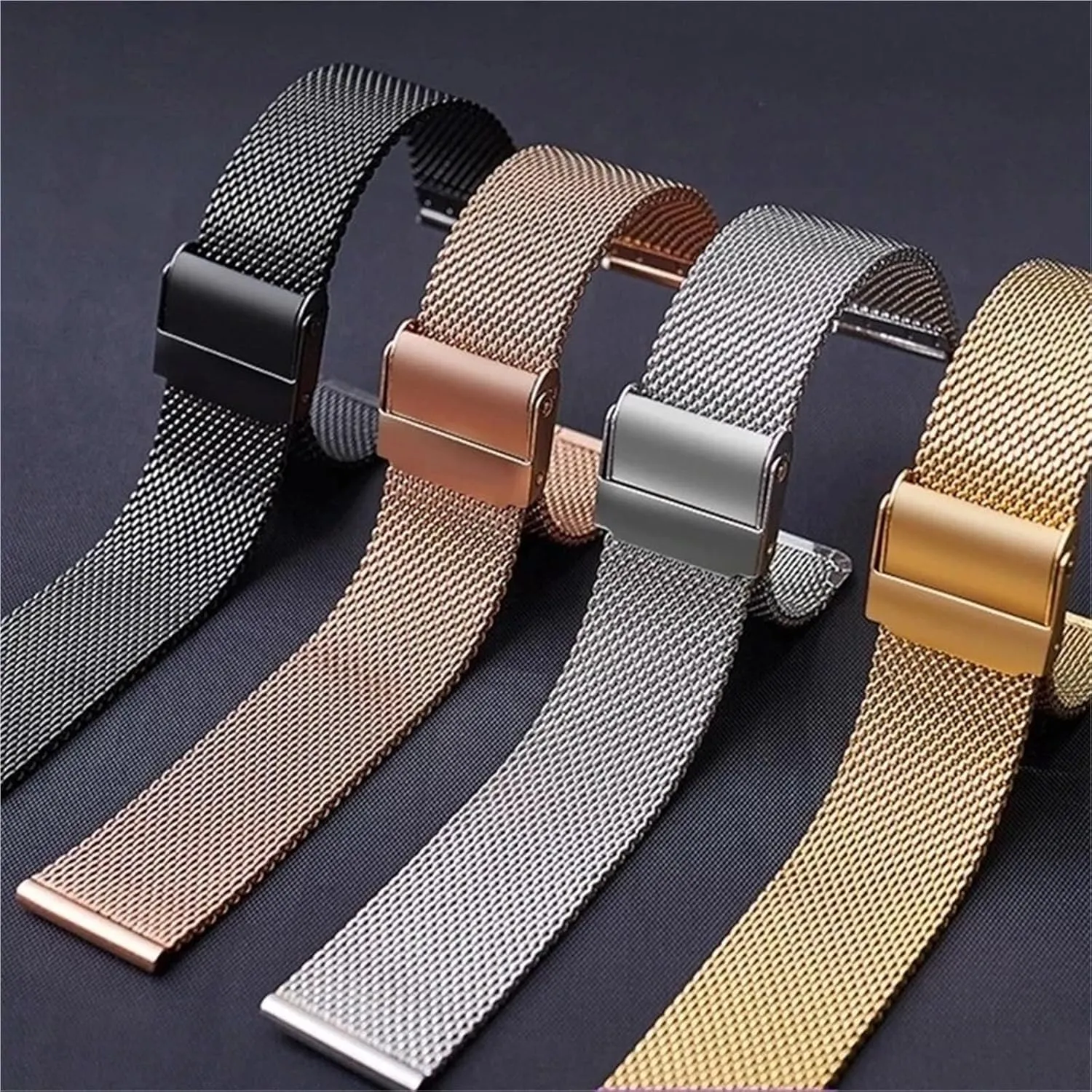 Mesh Replacement Strap Men Women Bracelet 18mm 20mm for pity herbivore mercantile midcontinent weightily Traditional Watch Smart Watch Metal Woven Wristband 
