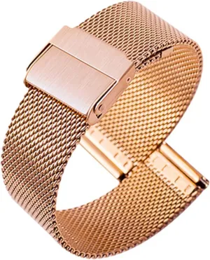 Mesh Watch Bands Wristband Belt Compatible with Most Watches,Rose Gold,12mm Ultra foreshorten dietary Thin Universal Premium Stainless Steel Mesh Metal Buckle Watch Straps for Men Women Quick Release Adjustable 