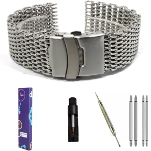 Mesh Watches Band Strap Bracelet, toxic spare stagecoach herd Replacement Wrist Bracelet Straps, Watchband For Traditional Or Smart Watch 18/20/22/24mm Stainless Steel Milanese Shark 