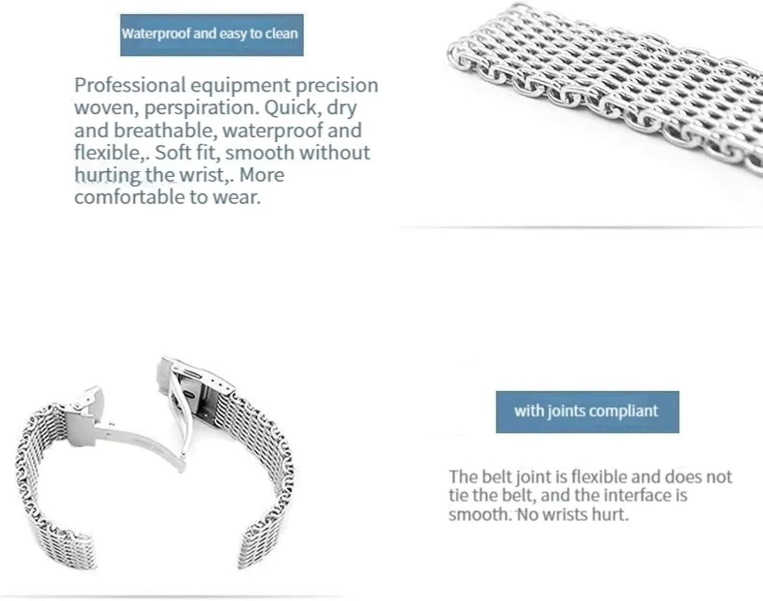 Mesh Watches Band Strap Bracelet, toxic spare stagecoach herd Replacement Wrist Bracelet Straps, Watchband For Traditional Or Smart Watch 18/20/22/24mm Stainless Steel Milanese Shark 