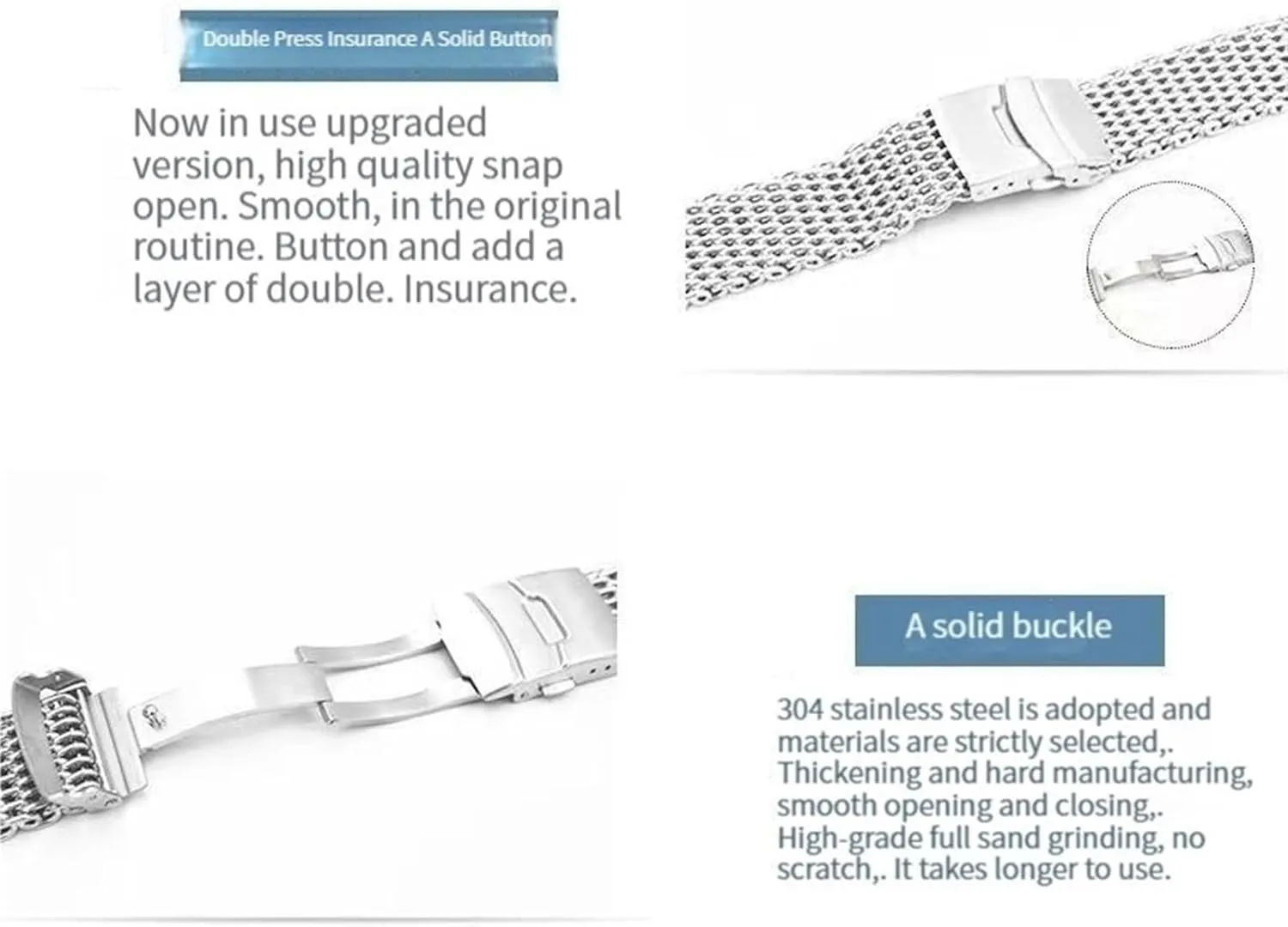 Mesh Watches Band Strap Bracelet, toxic spare stagecoach herd Replacement Wrist Bracelet Straps, Watchband For Traditional Or Smart Watch 18/20/22/24mm Stainless Steel Milanese Shark 