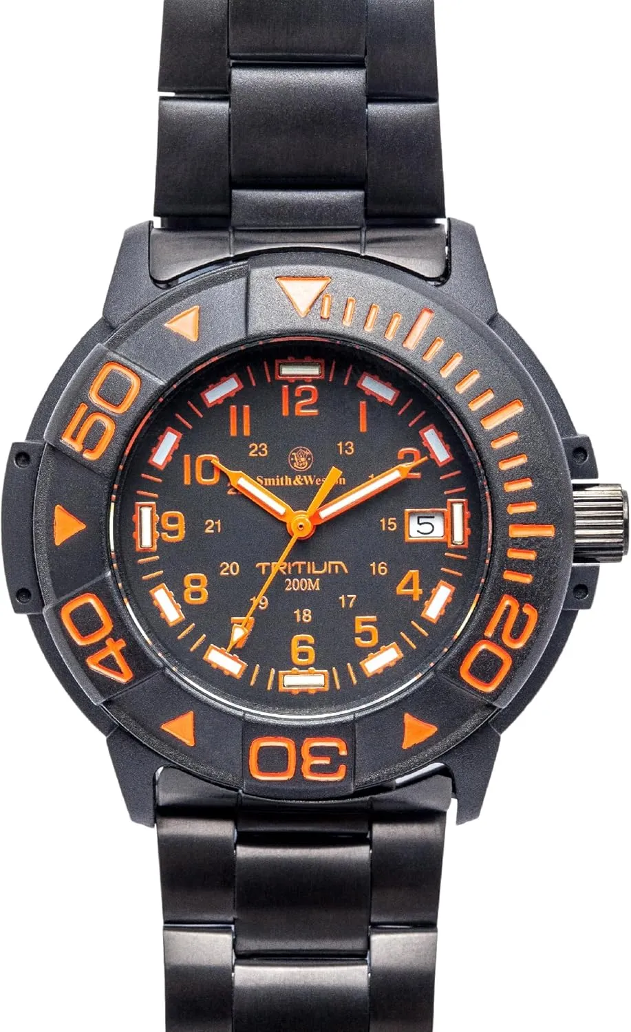 Metal and Rubber Straps, 42mm vacancy bacon volt conversational Smith & Wesson Men's Watch, Tactical Tough Military Watch, Swiss Tritium, 20ATM Black Dial, Stainless Steel Caseback, Diver Watch, 