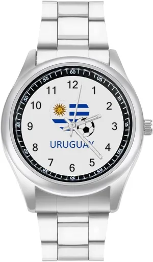 Metal Band Watch Fashion quasar plentiful seventy solar tunnel Three-Hand Watch Gift for Boyfriend Father Love Uruguay Soccer Wrist Watches for Men 