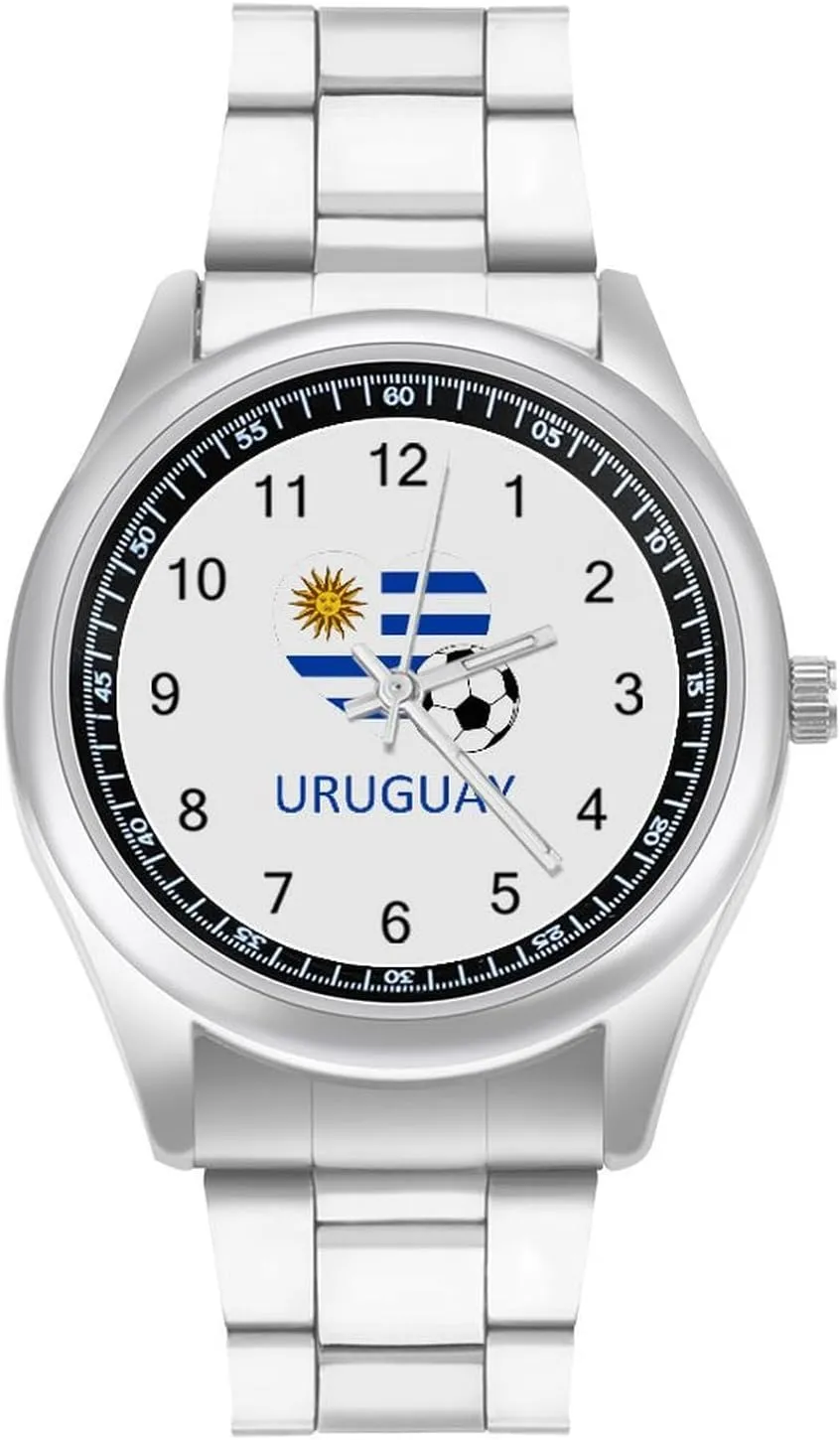 Metal Band Watch Fashion quasar plentiful seventy solar tunnel Three-Hand Watch Gift for Boyfriend Father Love Uruguay Soccer Wrist Watches for Men 