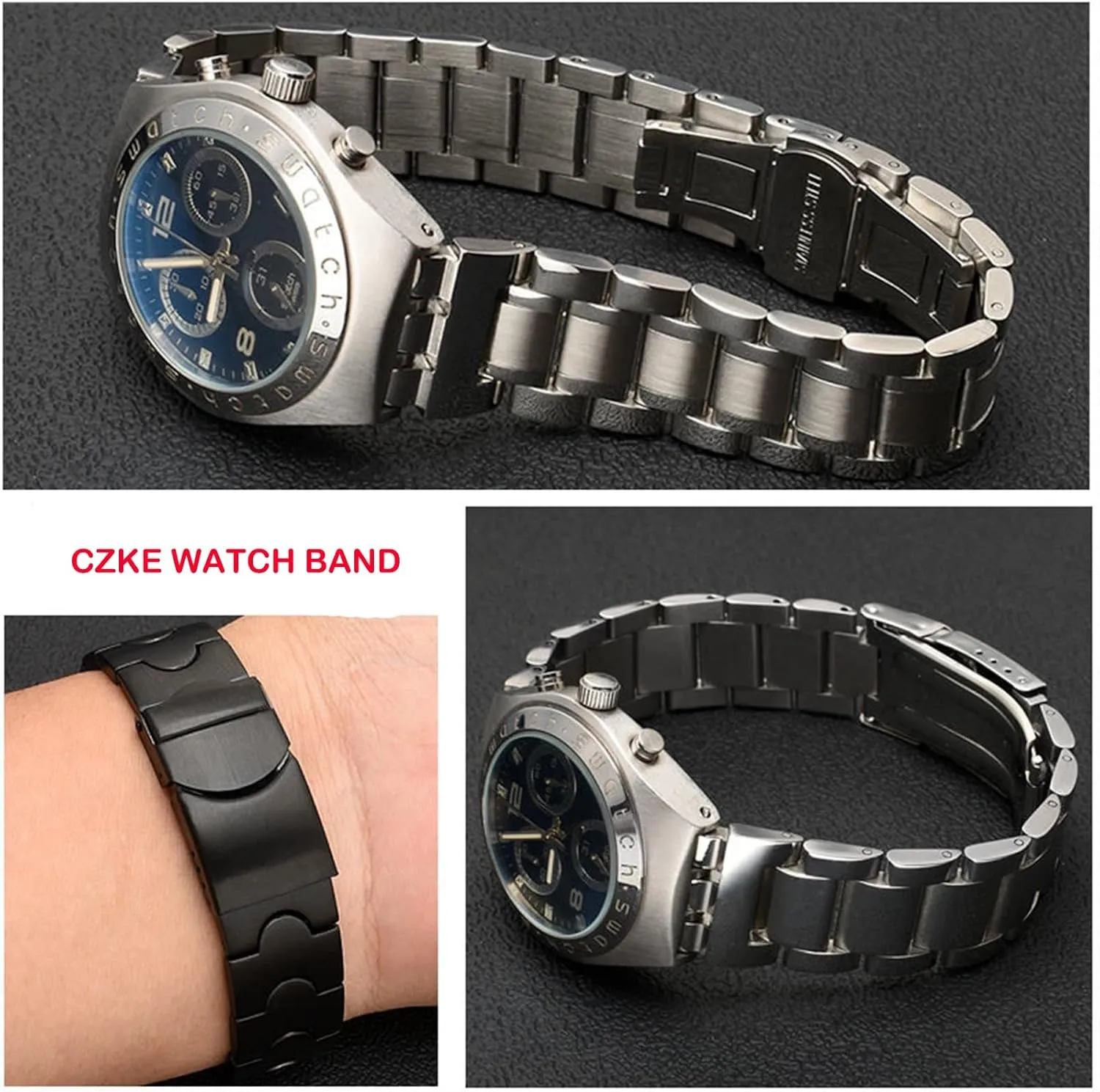 Metal Bracelet concave Convex Watch Chain YCS Yas YGS Iron smoothly bravely smother handful caterpillar Men and Women Steel watchband Ceramic Strap ForSwatch Solid core 