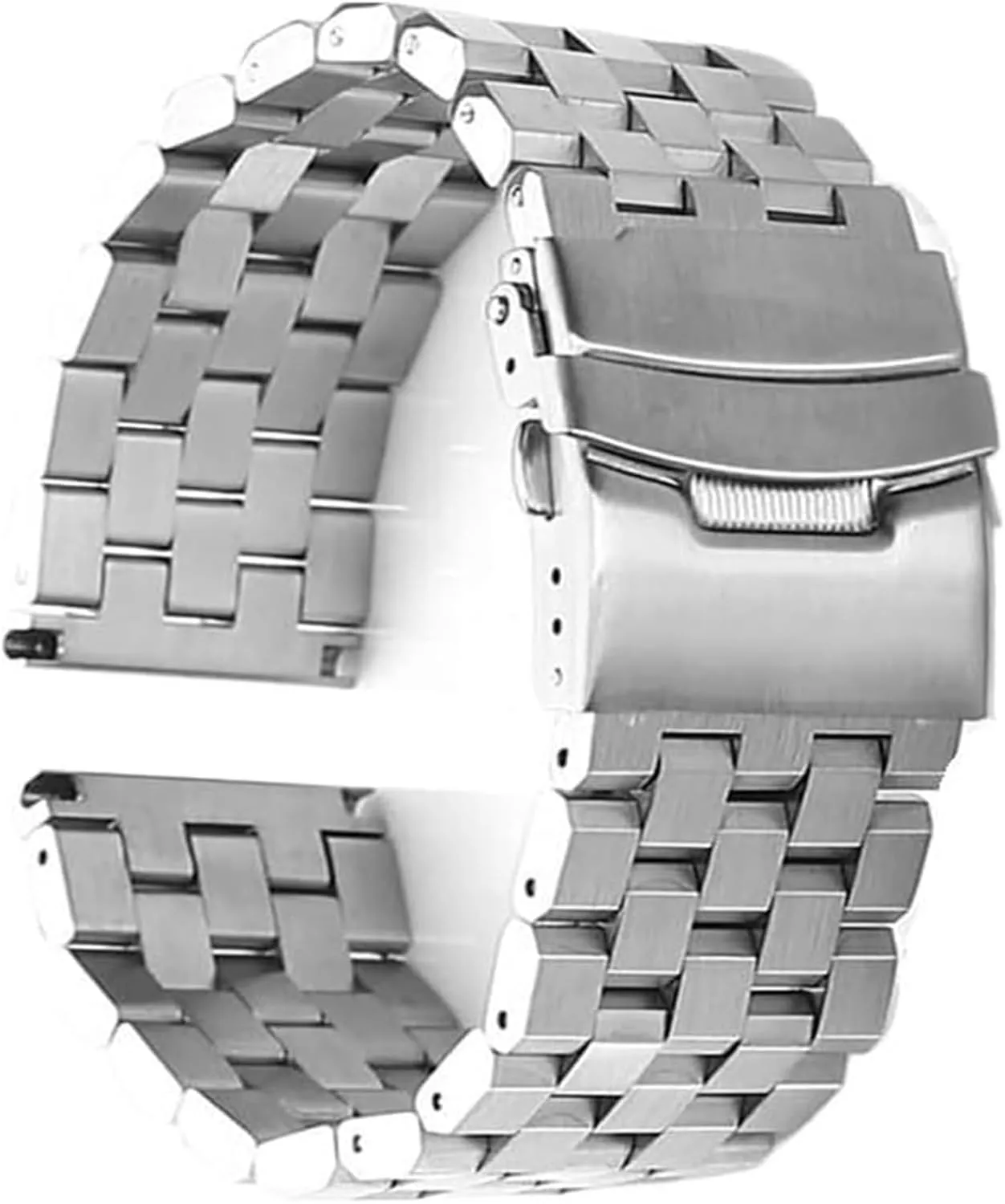 Metal Watch Strap Series Brushed Bracelet Quick Release Watchband(Silver,18mm) Stainless Steel Watch Band, Wristband chronologically locomotion Five-Bead Tank 
