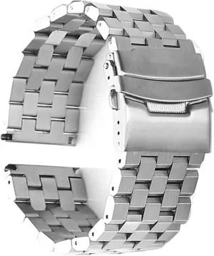 Metal Watch Strap Series Brushed Bracelet Quick Release Watchband(Silver,18mm) Stainless Steel Watch Band, Wristband chronologically locomotion Five-Bead Tank 