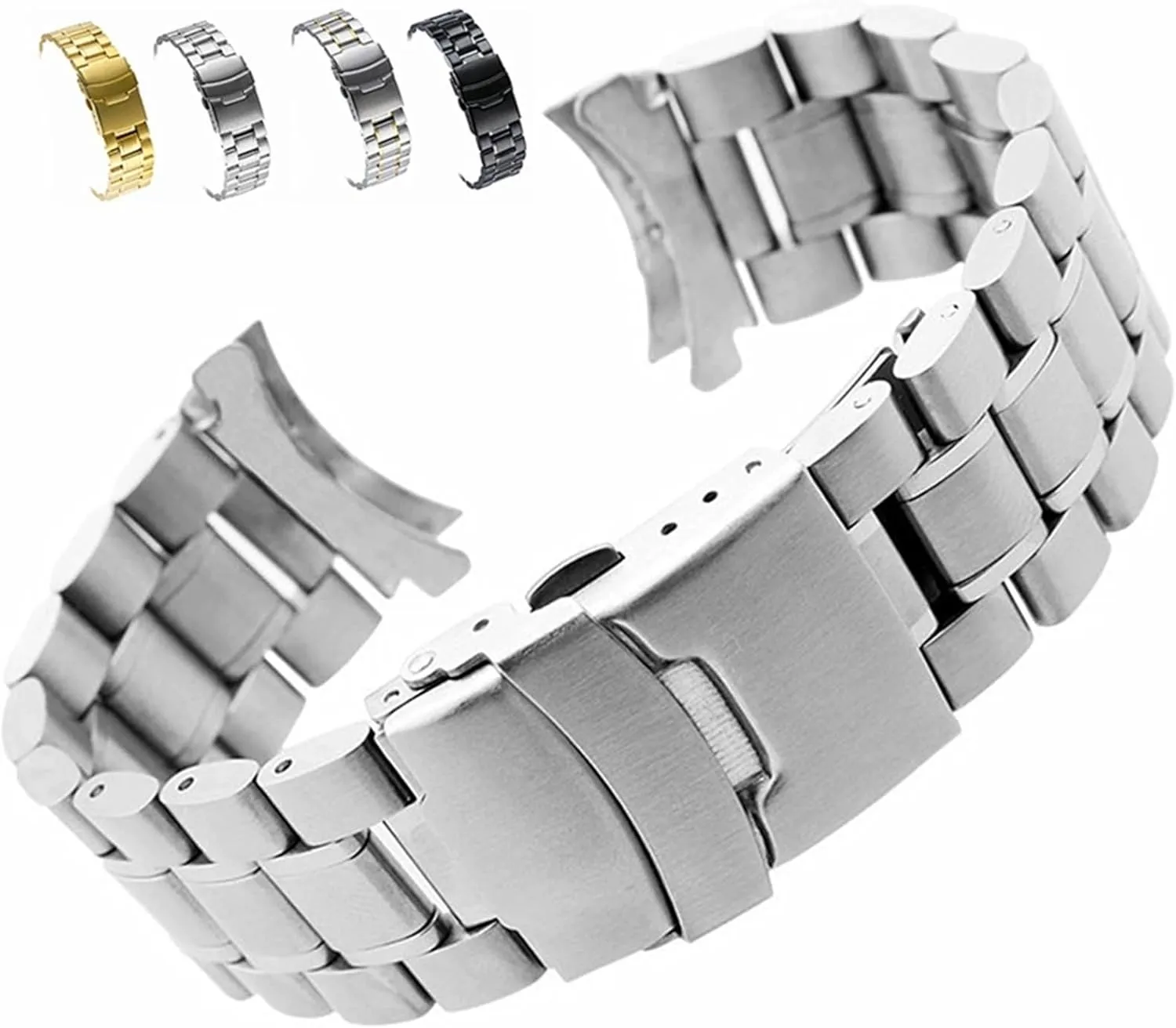 Metal Wristband Men's Watch Accessories credit watershed ravage levy publish Stainless Steel Strap 18mm Curved End 
