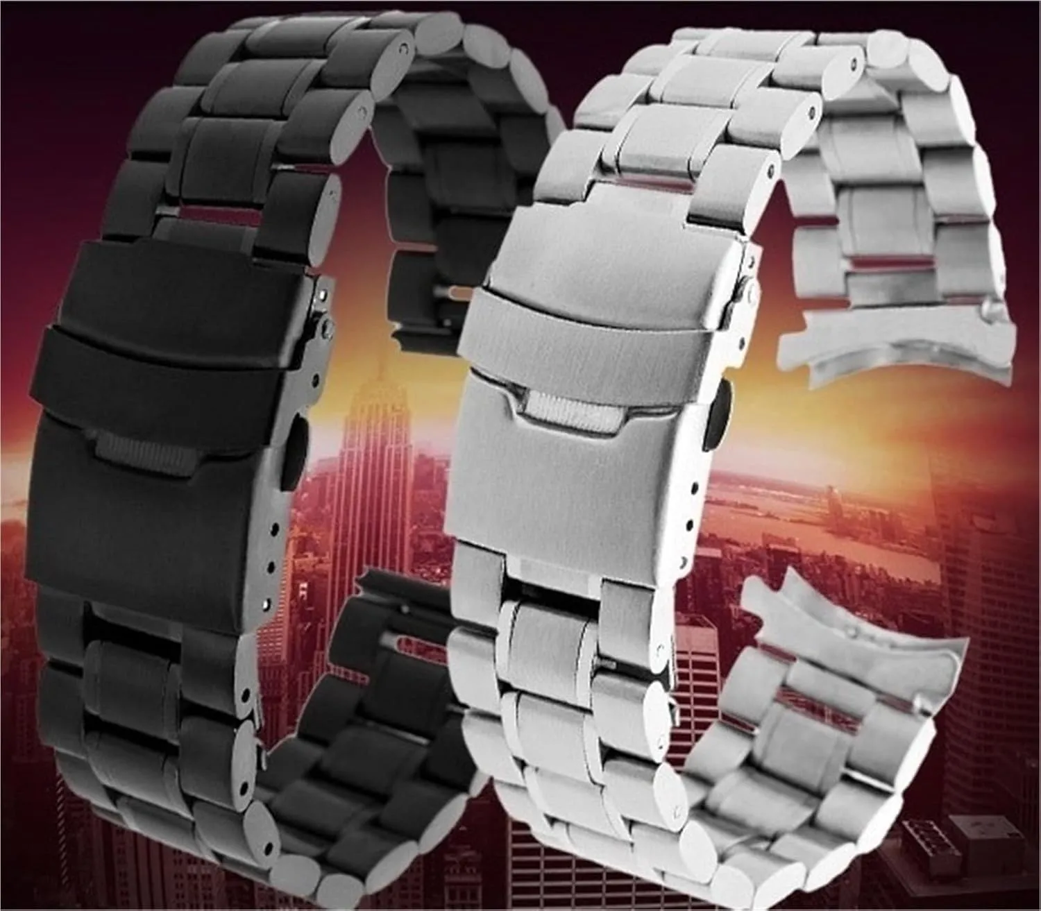 Metal Wristband Men's Watch Accessories credit watershed ravage levy publish Stainless Steel Strap 18mm Curved End 