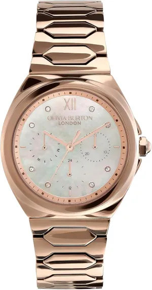 Meters, physical Elegant, London-Inspired Design, Gift for Her, 36mm Olivia Burton Lustre Women's Multifunction Watch, Stainless Steel Bracelet, Water Resistant up to 3ATM/30 