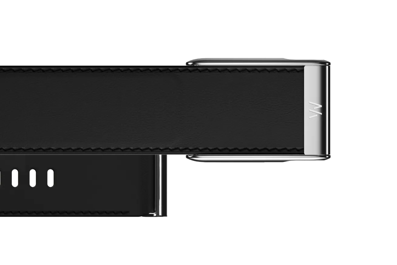 MG LeatherLuxe Straight Band | Black/Cream with Titanium