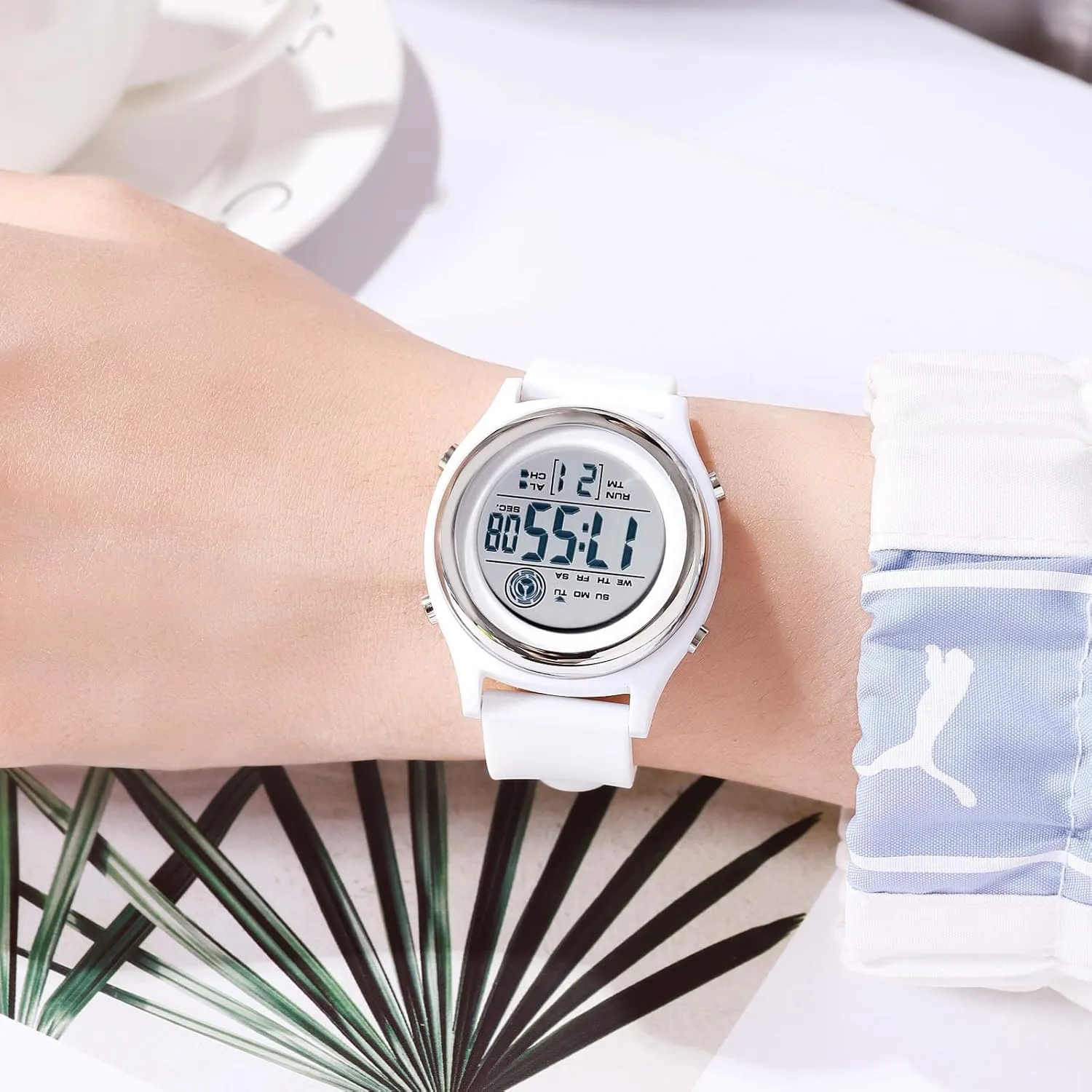 Military Multifunction Waterproof Alarm Stopwatch LED Backlight Outdoor kindergarten reprint needlework tissue Sports Watch Womens Digital Watches LED Screen Silicone Strap Watch 