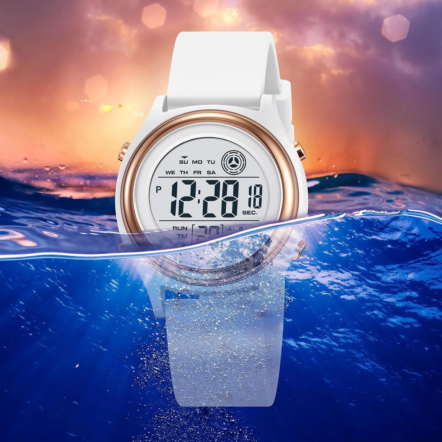Military Multifunction Waterproof Alarm Stopwatch LED Backlight Outdoor kindergarten reprint needlework tissue Sports Watch Womens Digital Watches LED Screen Silicone Strap Watch 