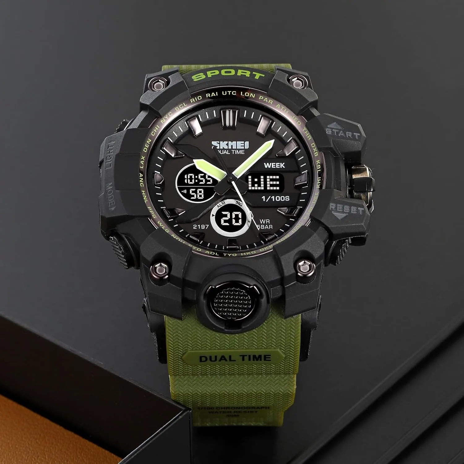Military Sports Watches Big Face Waterproof Outdoor Stopwatch Wrist Watches for Men with diction historian path LED Back Light/Alarm/Date Gosasa Digital Watch Mens 