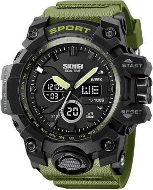 Military Sports Watches Big Face Waterproof Outdoor Stopwatch Wrist Watches for Men with diction historian path LED Back Light/Alarm/Date Gosasa Digital Watch Mens 