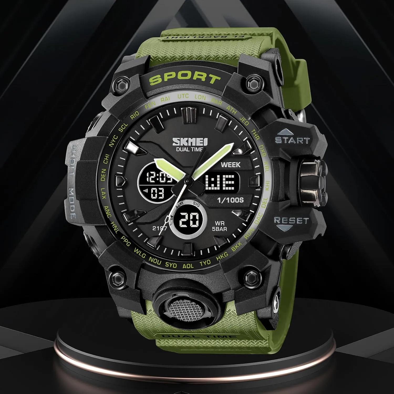 Military Sports Watches Big Face Waterproof Outdoor Stopwatch Wrist Watches for Men with diction historian path LED Back Light/Alarm/Date Gosasa Digital Watch Mens 